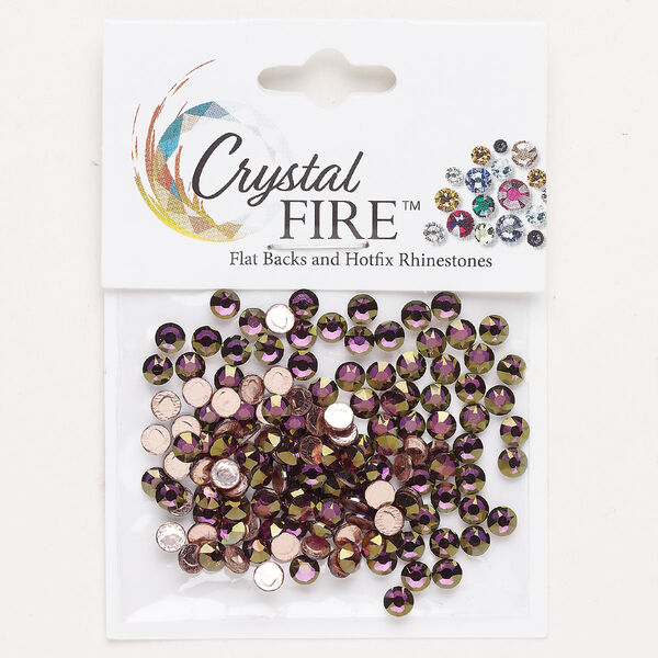 Flat back 144pk crystal lilac shadow foil back, Crystal Fire® 3.80-4.00mm hotfix round SS16 image number 0