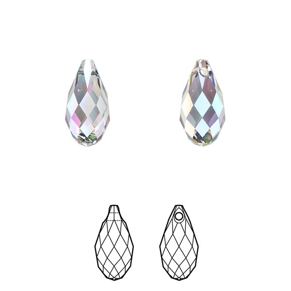 Briolette 144pk crystal paradise shine, Swarovski® 13x6.5mm pendant drop 6010 image number 0