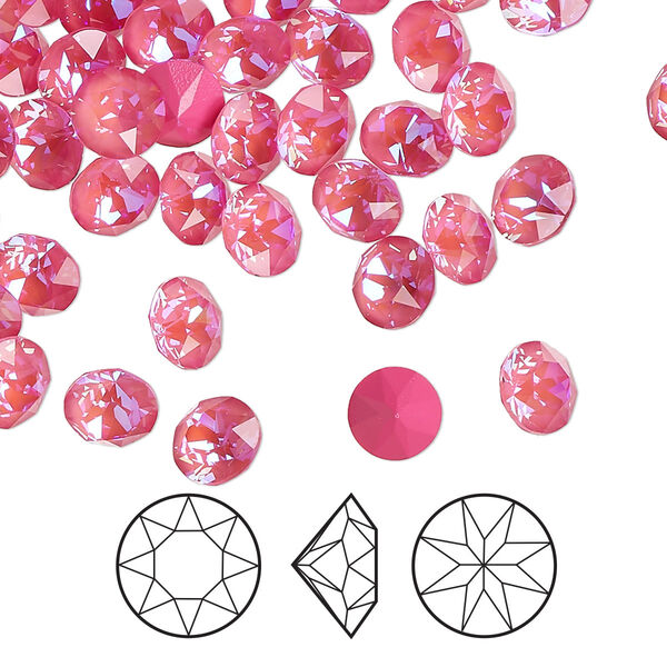 Chaton 144pk crystal lotus pink DeLite, Crystal Passions® 6.14-6.32mm round SS29 1088 image number 0