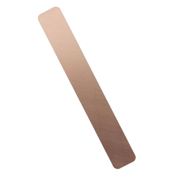 Sheet, copper, half-hard, 7x1-inch rectangle with rounded corners, 24 gauge. Sold individually. image number 0