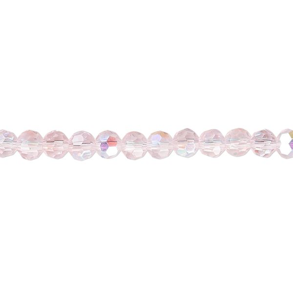 Bead 1pk 32 facets translucent pink AB, Celestial Crystal® 4mm round 15.5-16 inch image number 0