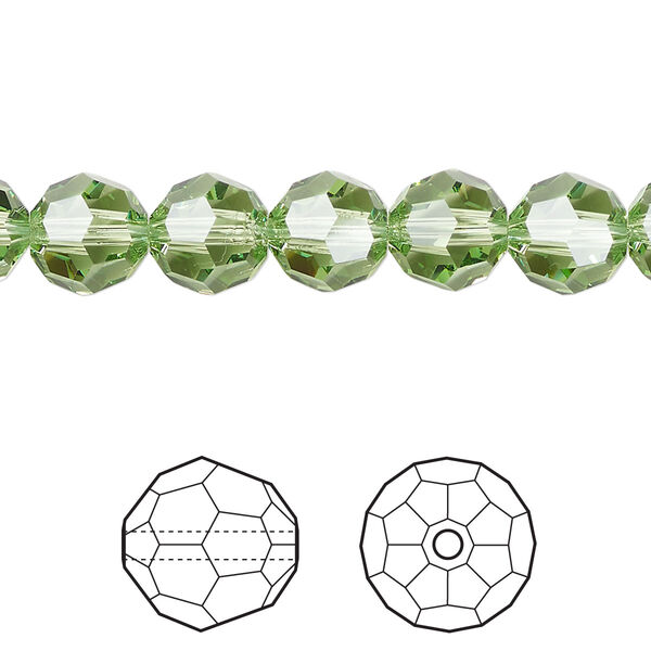 Bead 144pk peridot, Crystal Passions® Regenerated 8mm round 5000 image number 0