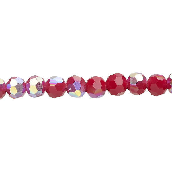 Bead 1pk 32 facets burgundy AB, Celestial Crystal® 6mm round 15.5-16 inch image number 0