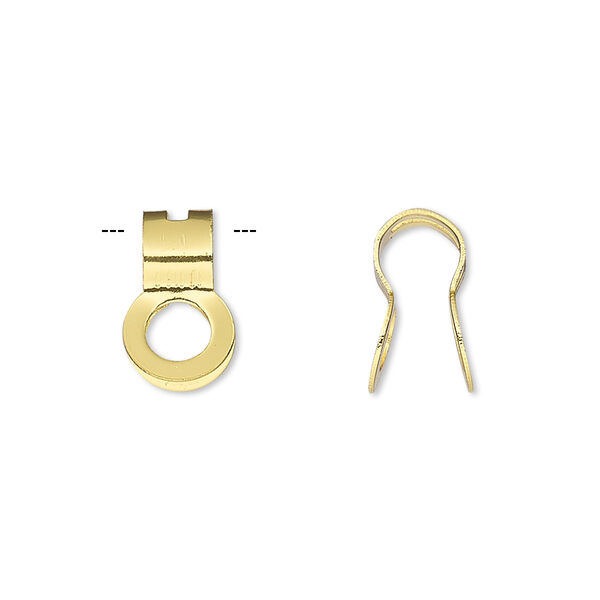 Ball chain connector, gold-finished steel, 13x8mm, fits 4.5mm ball chain. Sold per pkg of 10. image number 0