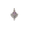 Amethyst / sterling silver 1pkg1, fan drop natural antiqued 14x11.5mm image number 1