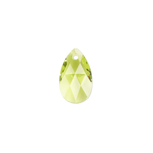 Drop 2pk citrus green, Crystal Passions® 16x9mm pendant pear 6106 image number 0