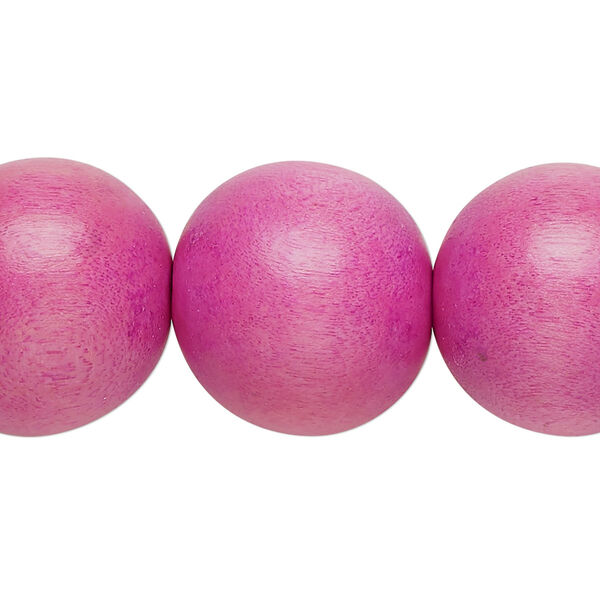 Bead, Taiwanese cheesewood (dyed / waxed), light purple, 19-20mm round. Sold per 15-1/2" to 16" strand. image number 0