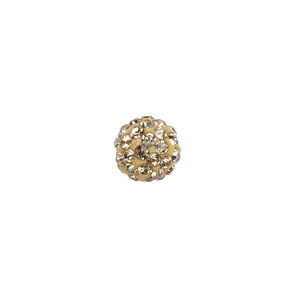 Bead, glass rhinestone / epoxy / resin, champagne, 10mm round. Sold individually.