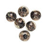 Bead, lampworked glass, clear / black / glow-in-the-dark / gold, 10mm round. Sold per pkg of 6. image number 0