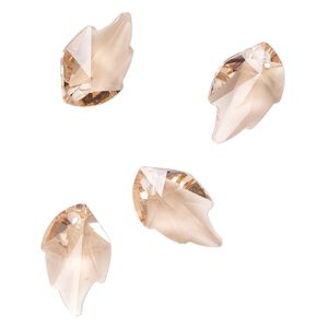 Drop 4pk transparent champagne, Celestial Crystal® 25x15.5mm leaf