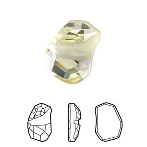 Fancy stone 1pk jonquil foil back, Crystal Passions® 19x13mm flat divine rock 4787