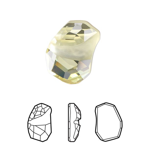 Fancy stone 1pk jonquil foil back, Crystal Passions® 19x13mm flat divine rock 4787 image number 0