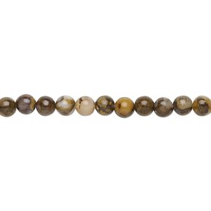 Brown opal 1pkg1, round bead 15.5-16 inch 4mm