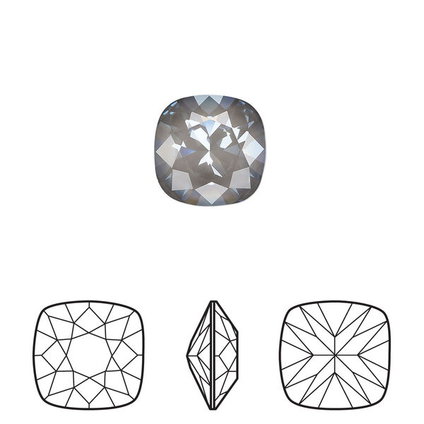Fancy stone 2pk crystal dark grey ignite LacquerPRO, Crystal Passions® 10mm cushion 4470 image number 0