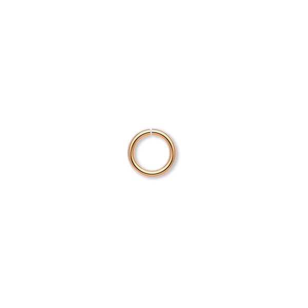 Jump ring, gold-plated brass, 7mm round, 5.1mm inside diameter, 18 gauge. Sold per pkg of 100. image number 0