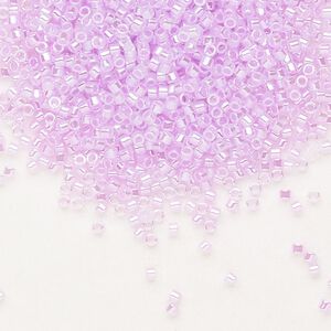 Seed bead, Delica®, glass, pkg/7.5g, #11 round, opaque inside dyed color luster light orchid (DB-0248).