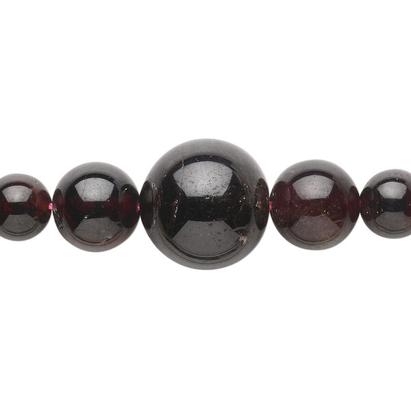 Garnet 1pkg1, round bead 15.5-16 inch graduated 5-14mm image number 1