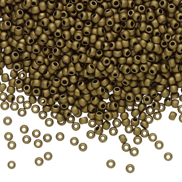 Seed bead, TOHO BEADS®, glass, pkg/7.5g, #11 round, opaque matte dark copper (TR-11-702). image number 0