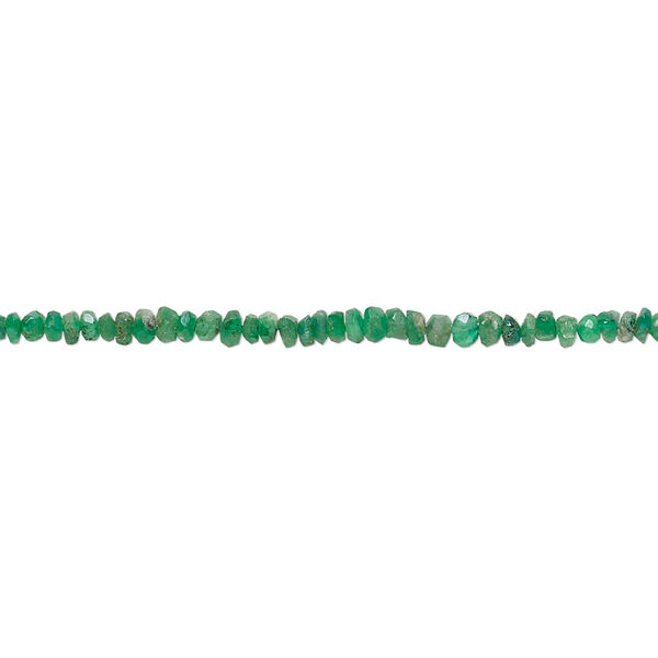 Bead, emerald (natural), 1-3mm hand-cut faceted rondelle, C grade, Mohs hardness 7-1/2 to 8. Sold per 15-1/2" to 16" strand. image number 0