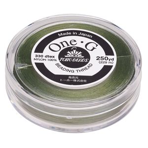 Thread, One-G™, nylon, pkg/250 yards, green, size 0.