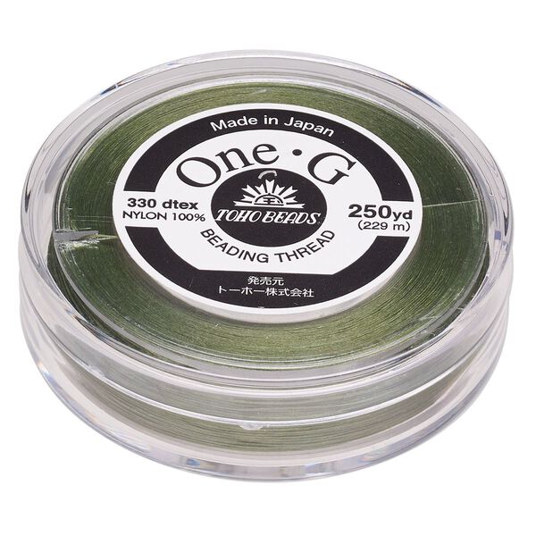 Thread, One-G™, nylon, pkg/250 yards, green, size 0. image number 0
