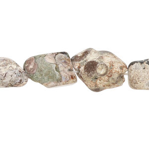 Leopardskin jasper 1pkg1, rough nugget bead natural, 15 inch mini to medium