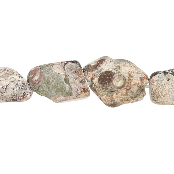 Leopardskin jasper 1pkg1, rough nugget bead natural, 15 inch mini to medium image number 0