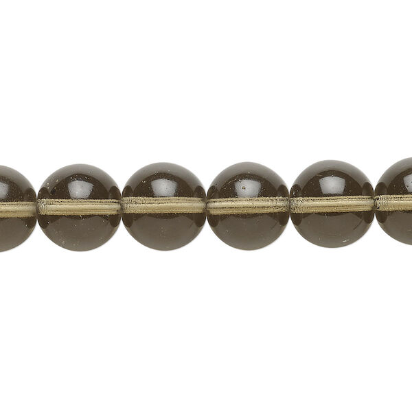 Bead, Czech glass druk, transparent smoke, 10mm round. Sold per 15-1/2" to 16" strand. image number 0
