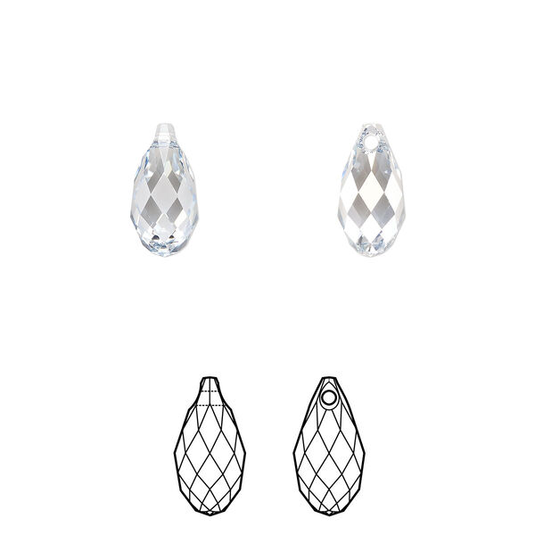 Briolette 144pk crystal blue shade, Swarovski® 11x5.5mm pendant drop 6010 image number 0