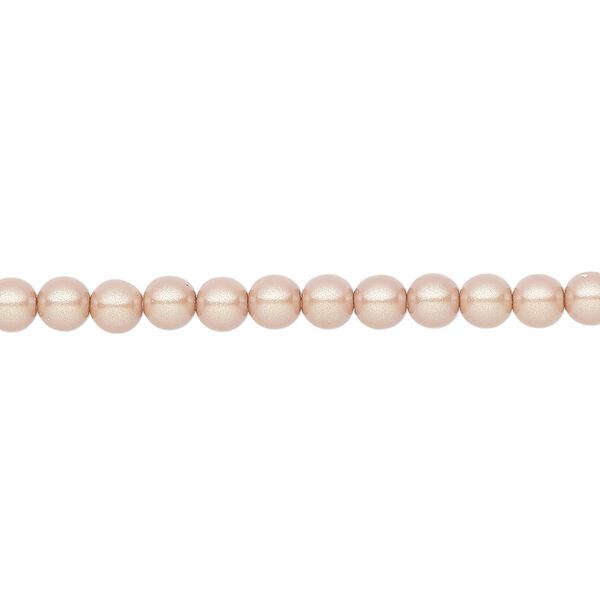 Pearl 600pk pearlescent pink, Preciosa Czech crystal 4mm round image number 0