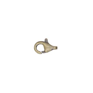 Clasp, lobster claw, antique gold-plated brass, 10x6mm. Sold per pkg of 100.