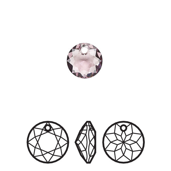 Drop 4pk light amethyst, Crystal Passions® 8mm pendant classic cut 6430 image number 0