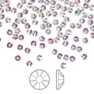 Flat back 1440pk crystal AB foil back, Preciosa MAXIMA Czech crystal hotfix rhinestone 2.7-2.9mm chaton rose round SS10