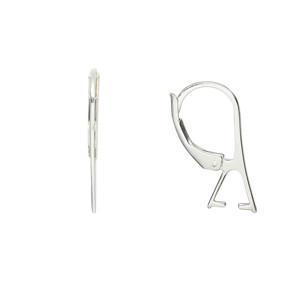 Ear wire, sterling silver, 20mm leverback with ice-pick bail and 4.5mm grip length. Sold per pair. image number 0