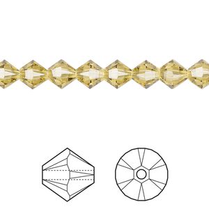 Bead 24pk dark jonquil, Crystal Passions® Regenerated 6mm bicone 5328