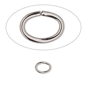 Jump ring, gunmetal-plated brass, 8x6mm oval, 6.2x4.1mm inside diameter, 18 gauge. Sold per pkg of 1,000.