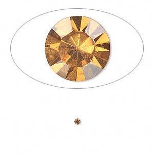 Chaton, glass rhinestone, amber yellow, foil back, 1.7-1.8mm faceted round, PP11. Sold per pkg of 72.