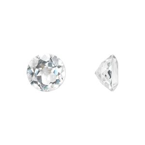 White topaz 1pkg1, hand-cut faceted round gem natural 10mm