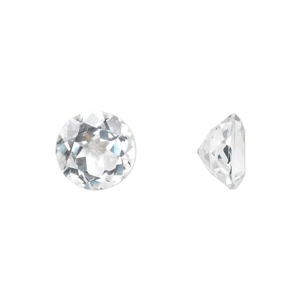 White topaz 1pkg1, hand-cut faceted round gem natural 10mm image number 0
