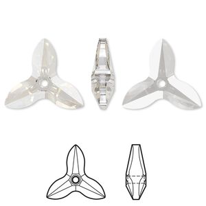 Focal 1pk crystal silver shade, Crystal Passions® 40x36mm pendant orchid 6906