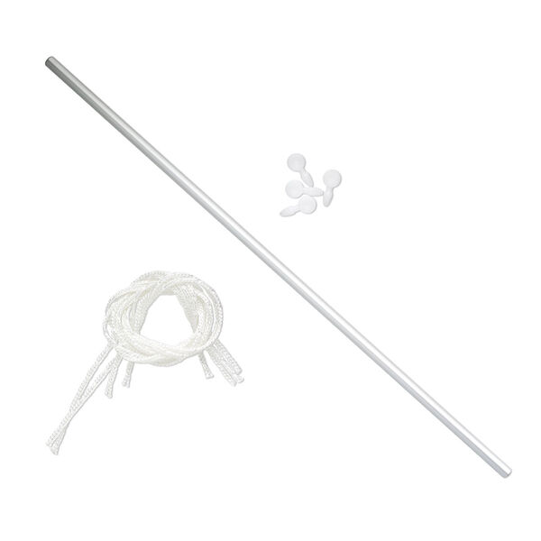 Warp, aluminum / plastic / texsolv nylon cord, white, 32 inches with (4) 25x11.5mm pegs. Sold individually. image number 0