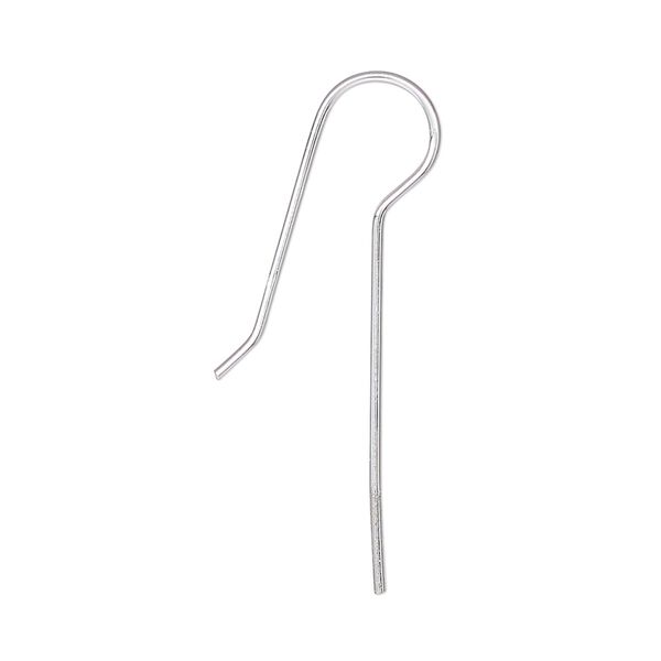 Ear wire fishhook 1pkg10 sterling silver, 33mm / 25mm long shank, 20 gauge 5 pair image number 0