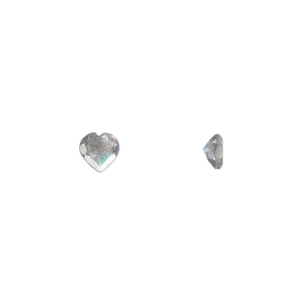 Gem, labradorite (natural), 5mm faceted heart, A- grade, Mohs hardness 6 to 6-1/2. Sold individually. image number 0