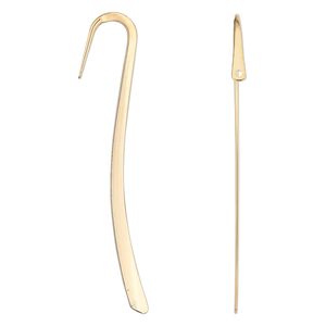 Bookmark, gold-plated steel, 3-3/8 inches long. Sold per pkg of 2.