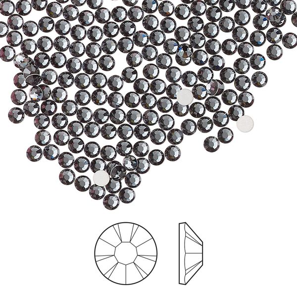 Flat back 1440pk light graphite foil back, Preciosa MAXIMA Czech crystal rhinestone 2.3-2.5mm chaton rose round SS8 image number 0