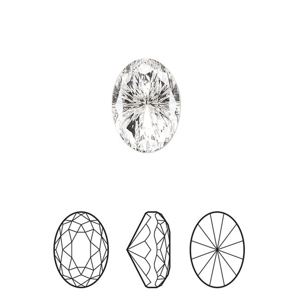 Fancy stone 1pk crystal foil back, Crystal Passions® 14x10mm magical oval 4160 image number 0