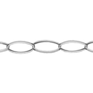 Chain 1pkg1 sterling silver oval, 8mm flat, 5 foot unfinished