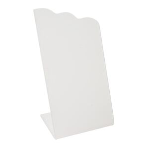 Display, earring, acrylic, frosted white, 4-7/8 x 2-1/4 x 2-1/2 inches. Sold individually.