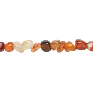 Red agate 1pkg1, pebble bead 15.5-16 inch small