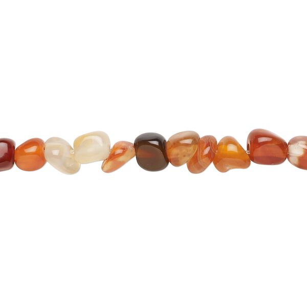 Red agate 1pkg1, pebble bead 15.5-16 inch small image number 0